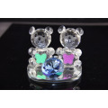 Vivid Colorful Crystal Bear Couple For Gifts & Home Decoration